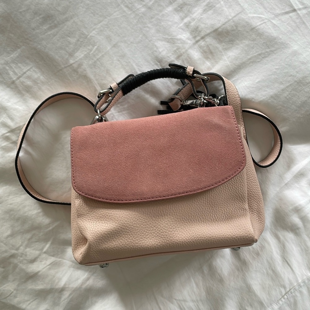 Mango Blush Pink Mauve Crossbody bag with top handle